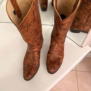 Justin Boots Tan Leather Western Boots